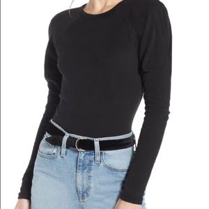 Black puff sleeve top